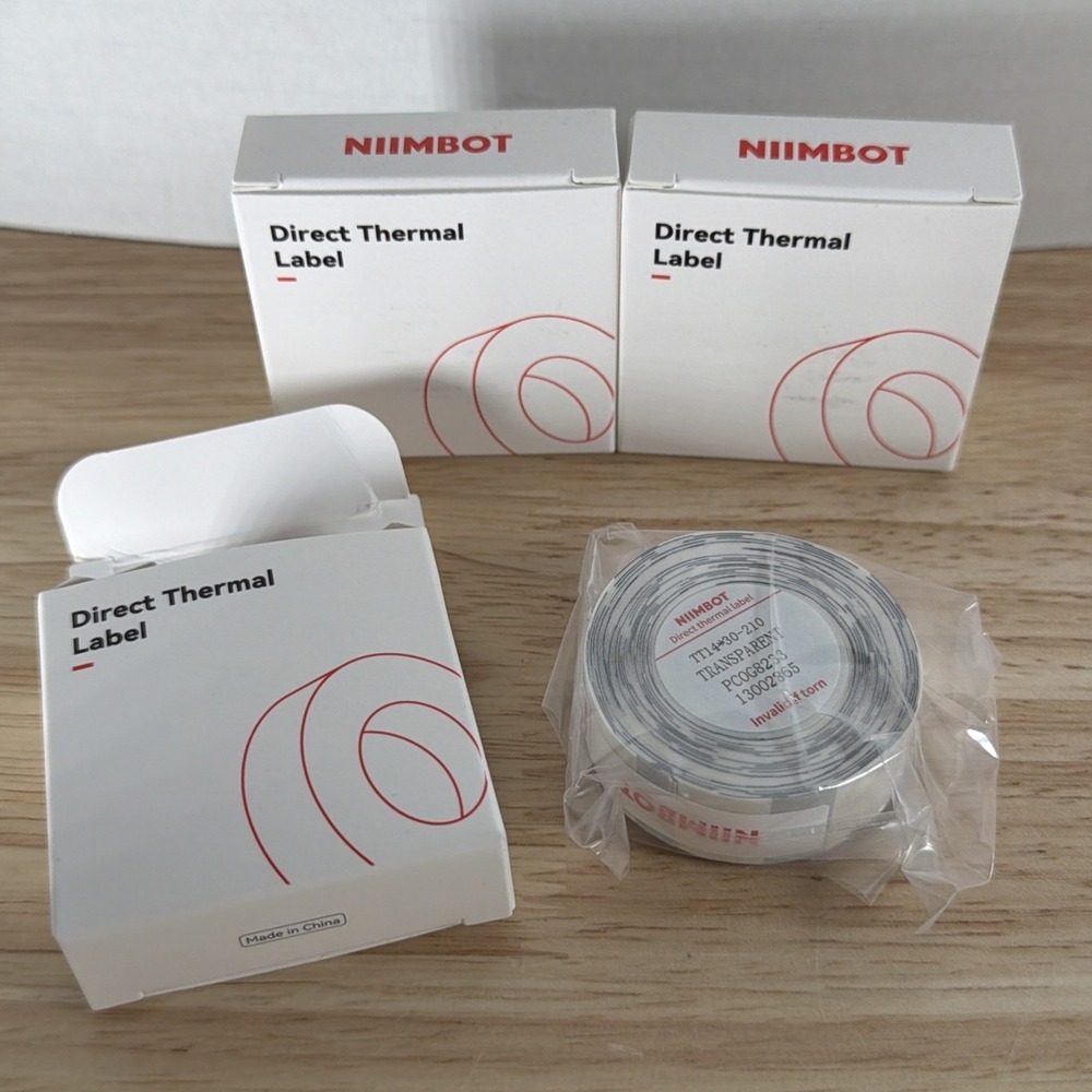 3x NIIMBOT Label Maker Tape D11 14 X 30 mm Clear Replacement Tape Transparent
